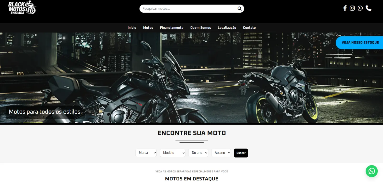 Black Motos Baixada — tela 1 de 5